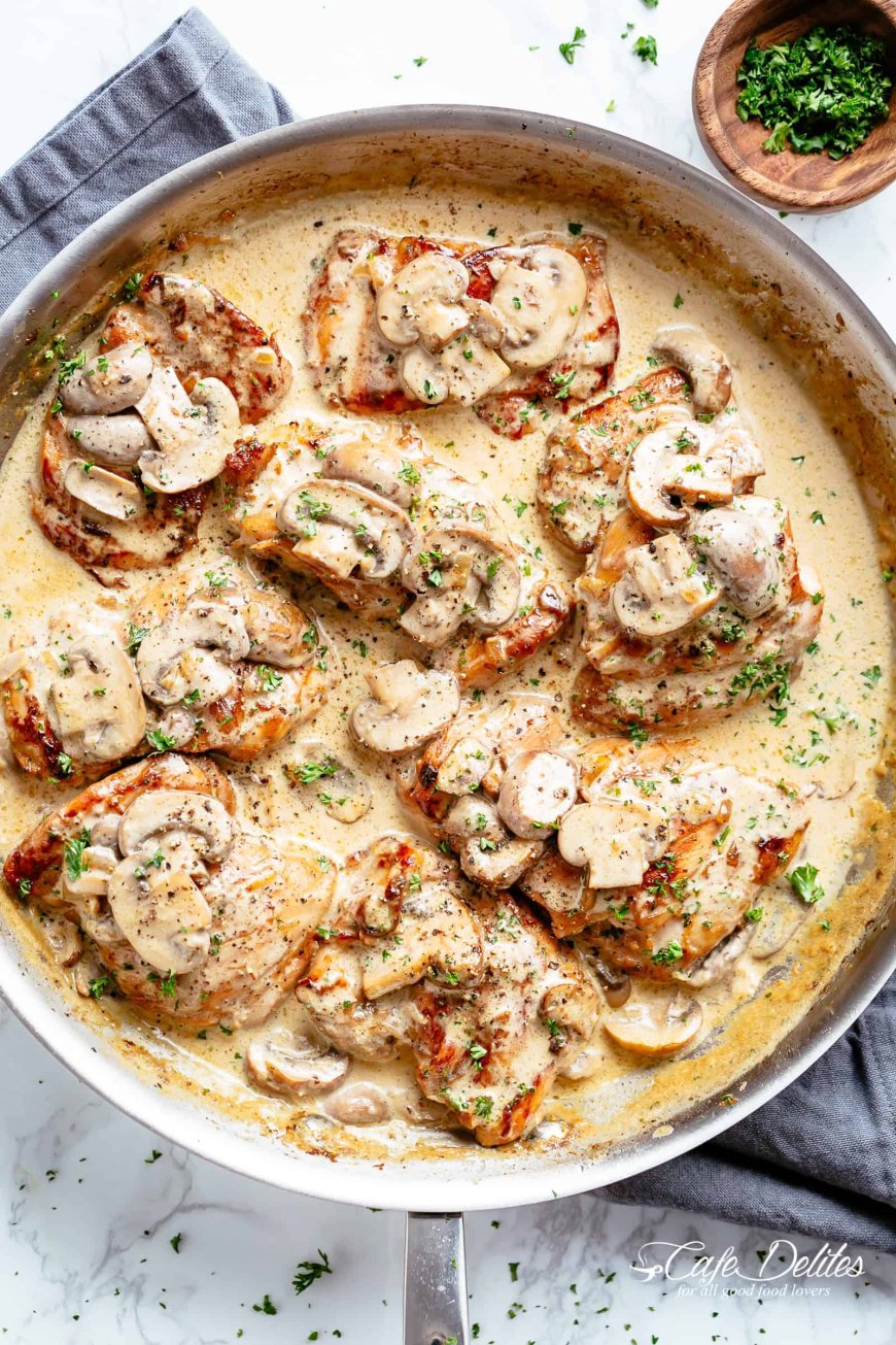 How to make Creamy Garlic Mushroom Chicken??